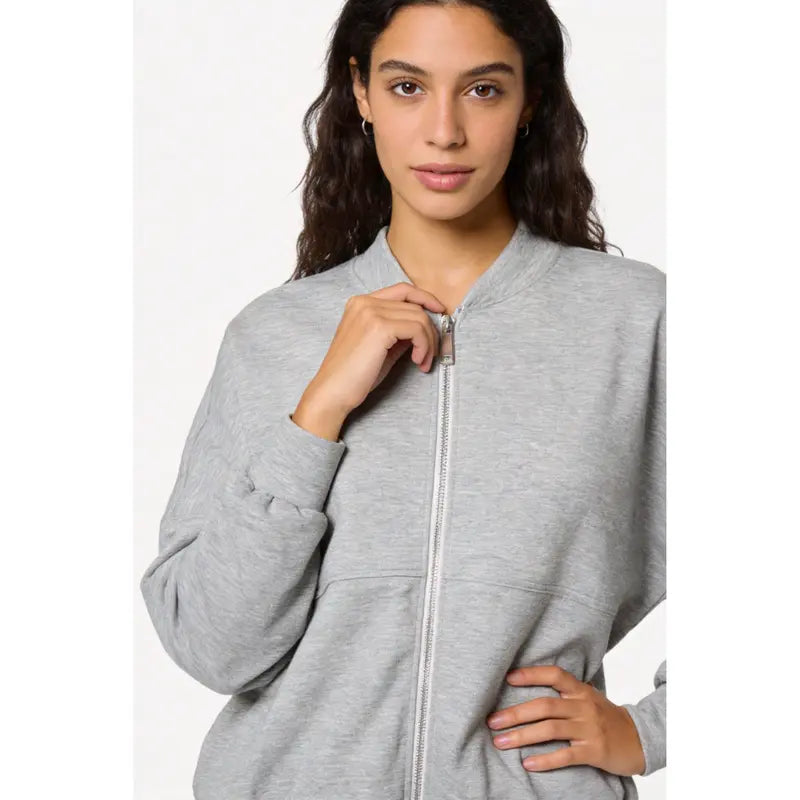 Spring tracksuit with zippered, fleece-free lining