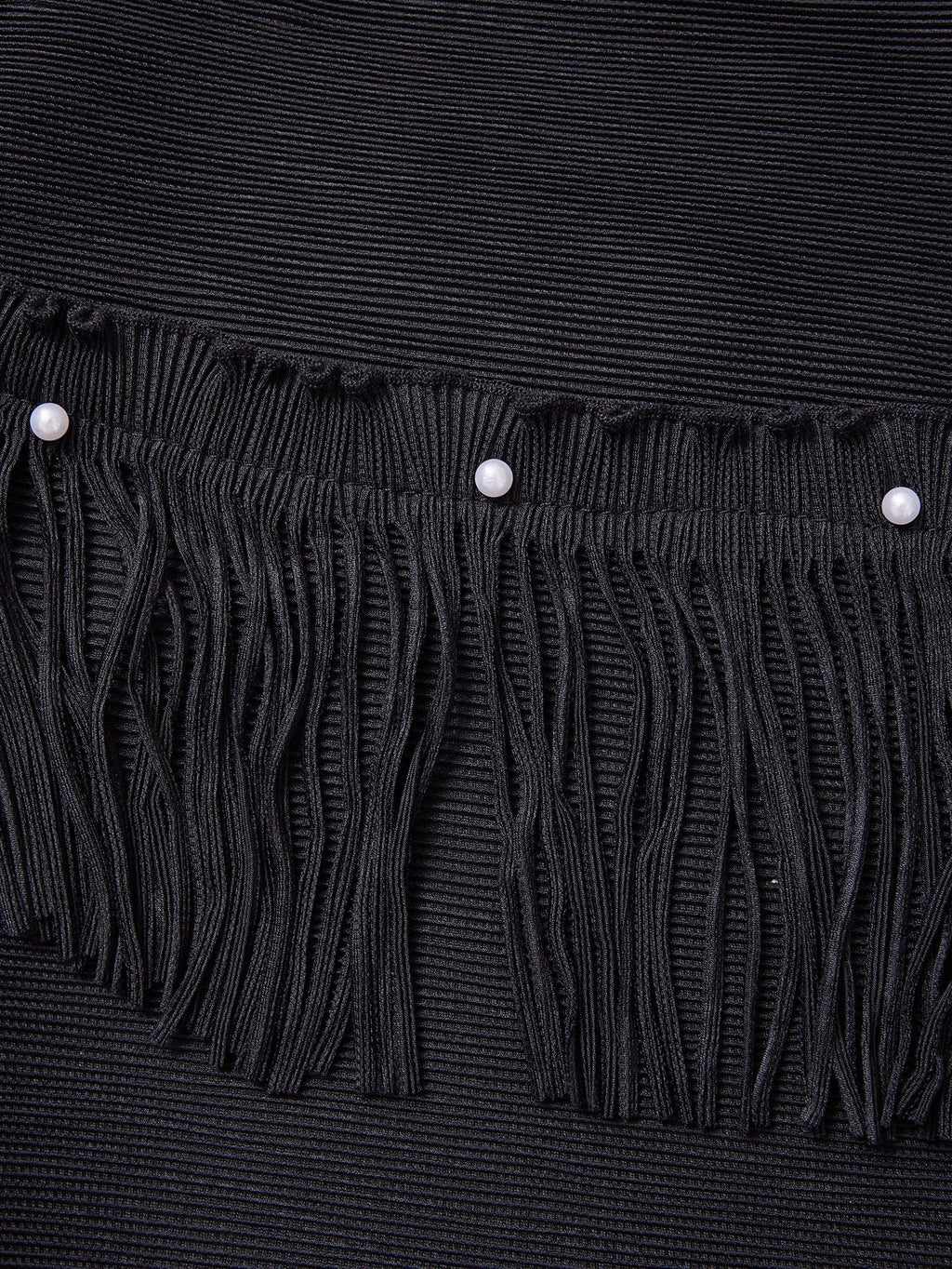 Curveins Plus Size Round Neck Fringe Detail Elegant Loose Pleated Midi Dress