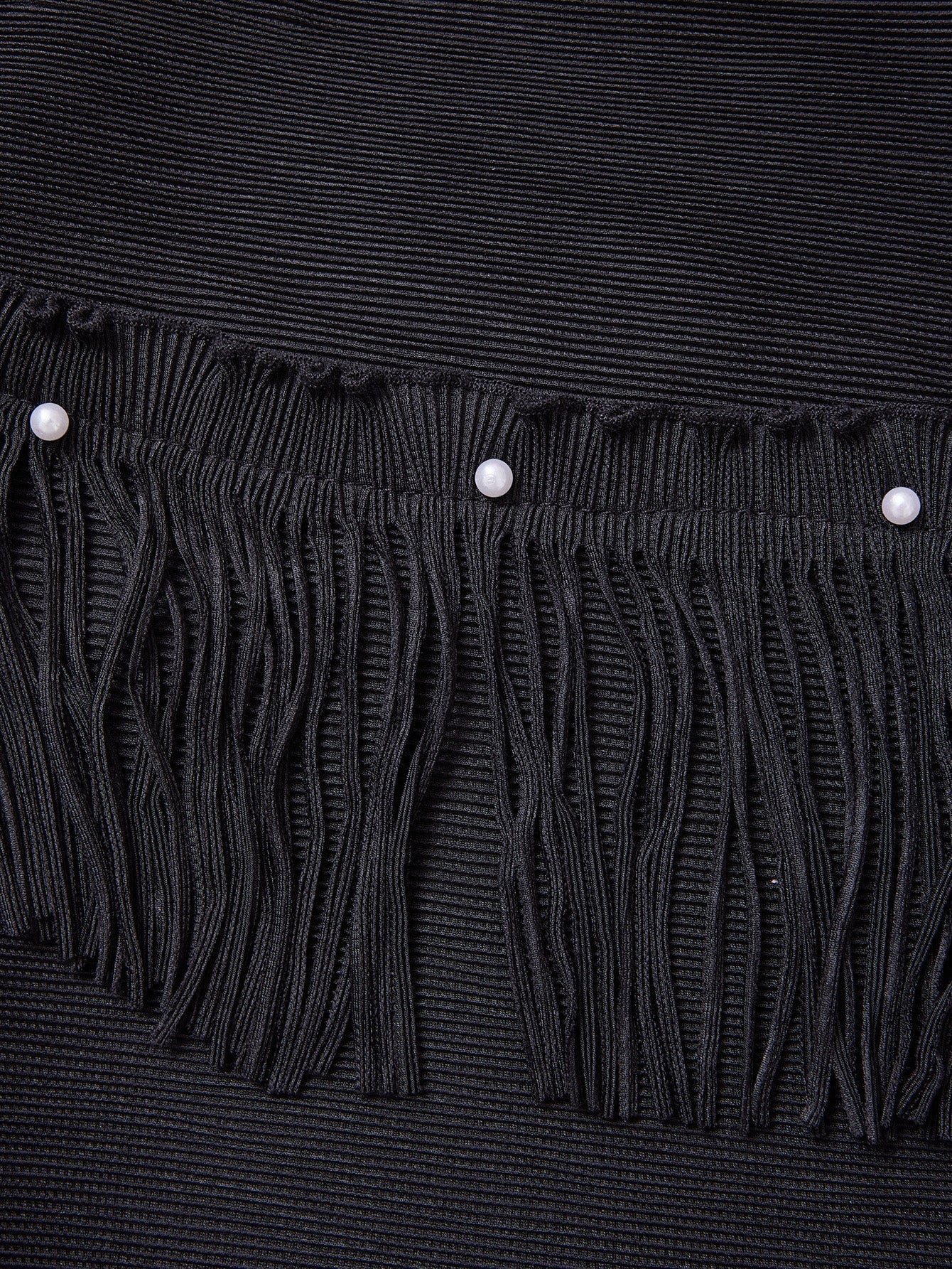 Curveins Plus Size Round Neck Fringe Detail Elegant Loose Pleated Midi Dress