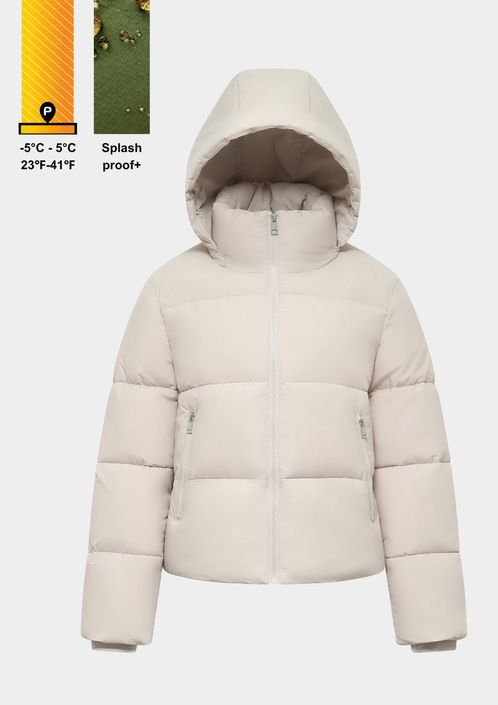 Detachable hooded down jacket