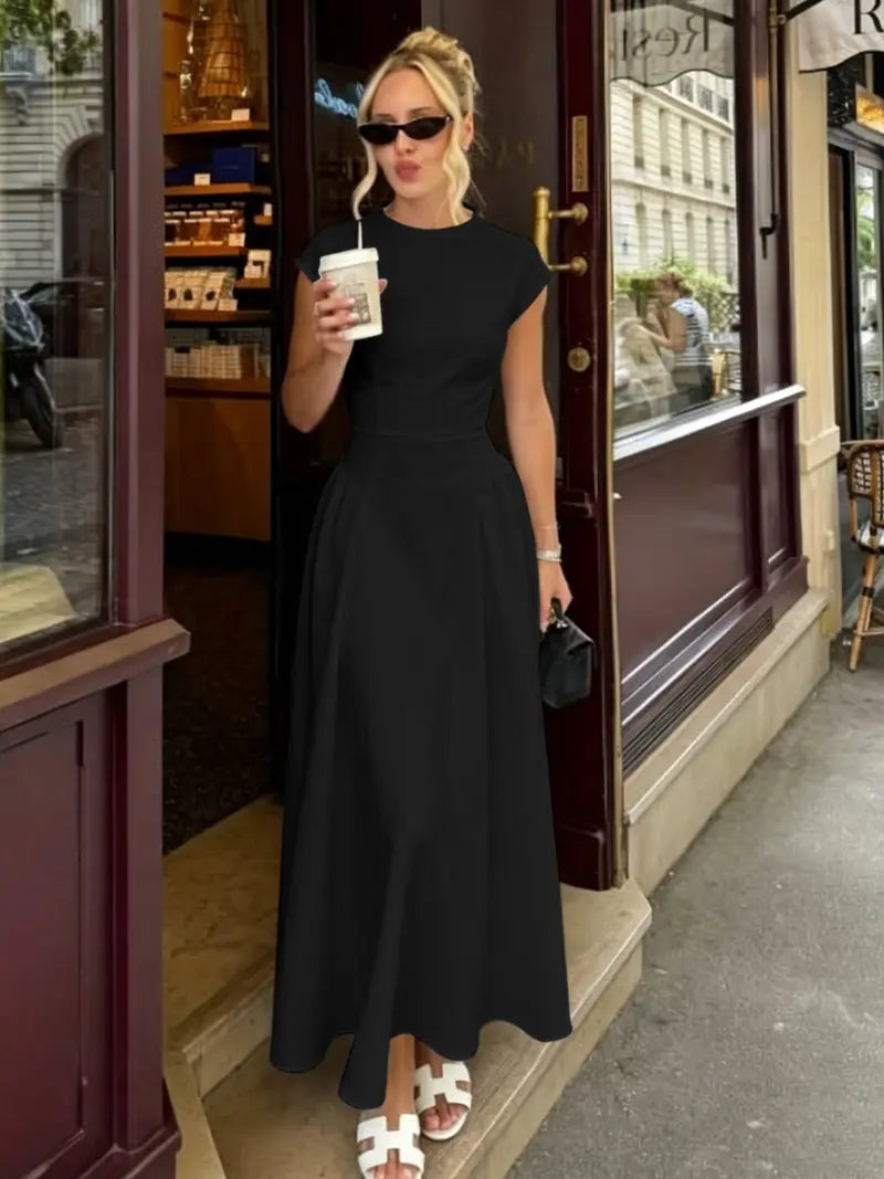 Sleeveless Slim-Fit A-Line Maxi Dress