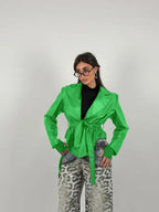 Jacket with belt at the waist