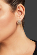Curveins Gold-Plated Sparkling Zirconia Stud Earrings