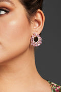 Curveins Pink Crystal Waterdrop Earrings