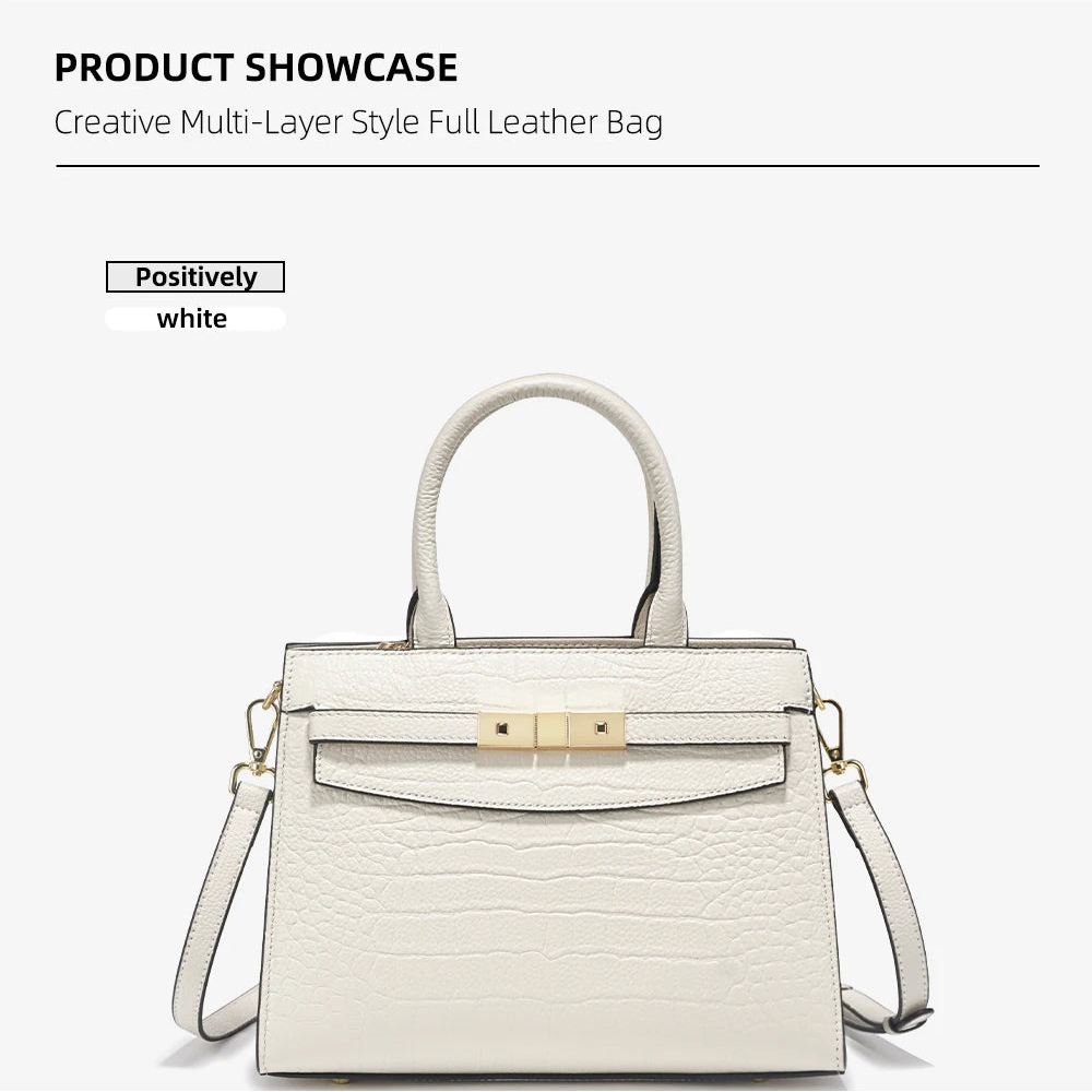Women’s Cowhide Leather Top Handle Bag