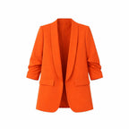 American-style pleated sleeve blazer | Women's clothing | Blazer | Pleated | Casual | Loose fit