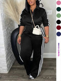 Women's Tracksuit Set, Casual Long Sleeve Zip Up Jacket & Pants Set for Spring & Fall, Women's Clothes for Daily Wear