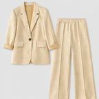 Suede Suit — Featuring a fluid, modern silhouette.