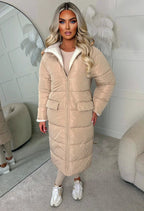 Double Trouble Black Reversible Borg Padded Puffer Coat