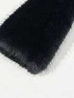 Women's Solid Color Open Front Faux Fur Coat, Elegant Long Sleeve Waterfall Collar Outerwear for Fall & Winter, Women's Clothing for Daily Wear,  Clothing for Women
