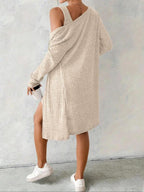 Women's Striped Dress Set, Casual Style, Comfortable Fabric, Fashion Design, Perfect for Daily Wear, Clothes