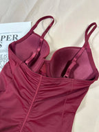 Women's Ruched Slimming Bodysuit Set, Thin Strapless Design, Perfect for Evening Gowns, All-Season Comfortable Underwear