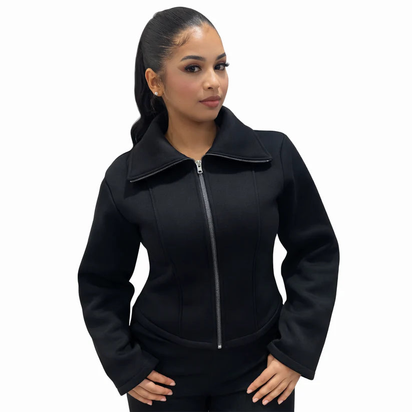 Sculpting Zip Jacket — Elegant Fit, Premium Comfort, Soft & Substantial Fabric