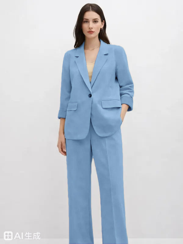 Suede Suit — Featuring a fluid, modern silhouette.