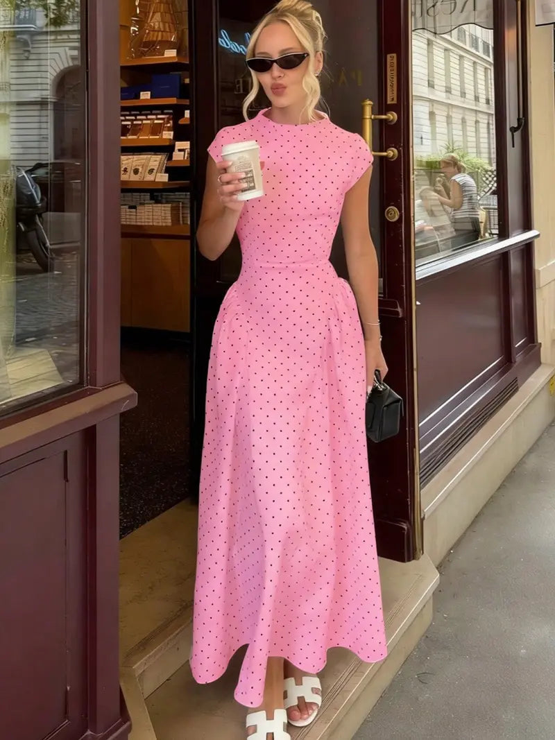 Sleeveless Slim-Fit A-Line Maxi Dress