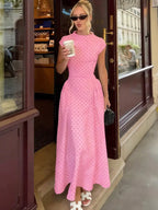 Sleeveless Slim-Fit A-Line Maxi Dress