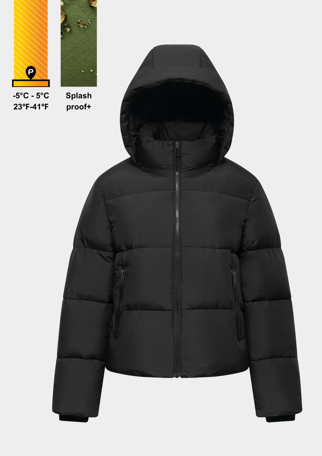 Detachable hooded down jacket
