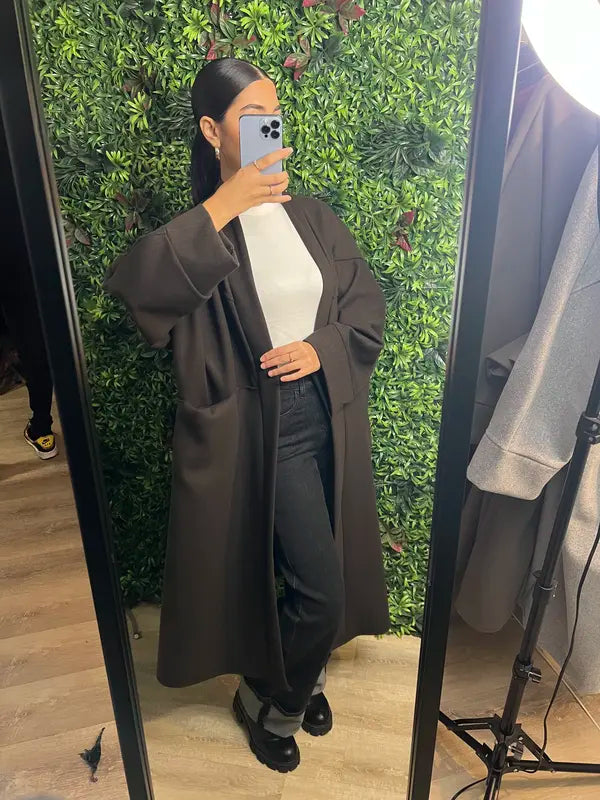 Women's long trench coat, original casual style long-sleeved jacket