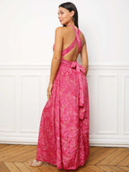 Robe longue multi-portés à imprimé cachemire