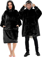 Oversized Hoodie Blanket Men Women, Ultra Soft Sherpa Fleece Warm Cosy Wearable Throw Sweatshirt Snuggle Oodies for Adults Teens with Big Pocket
