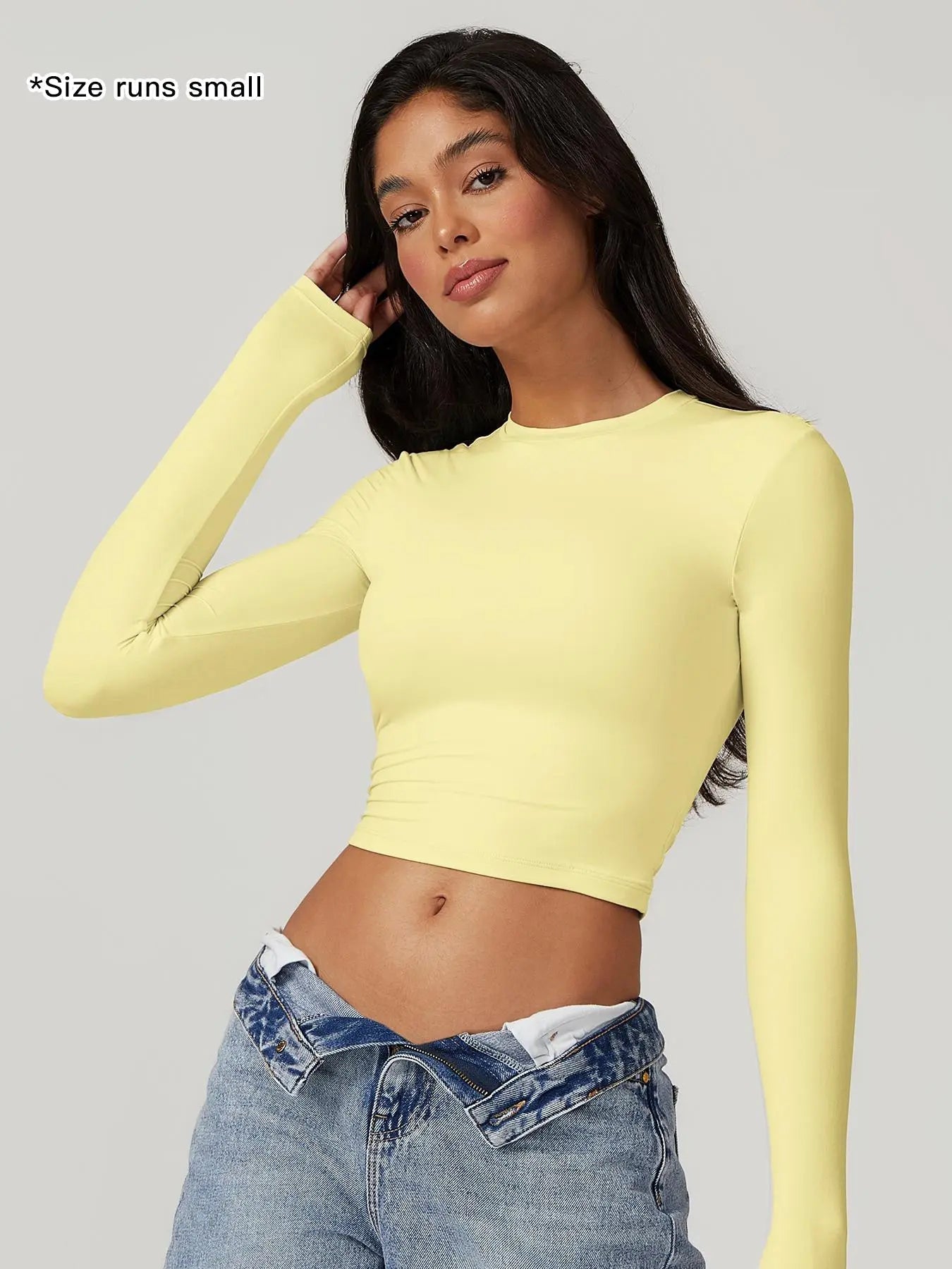 Women's Solid Round Neck Compression Sports Tee