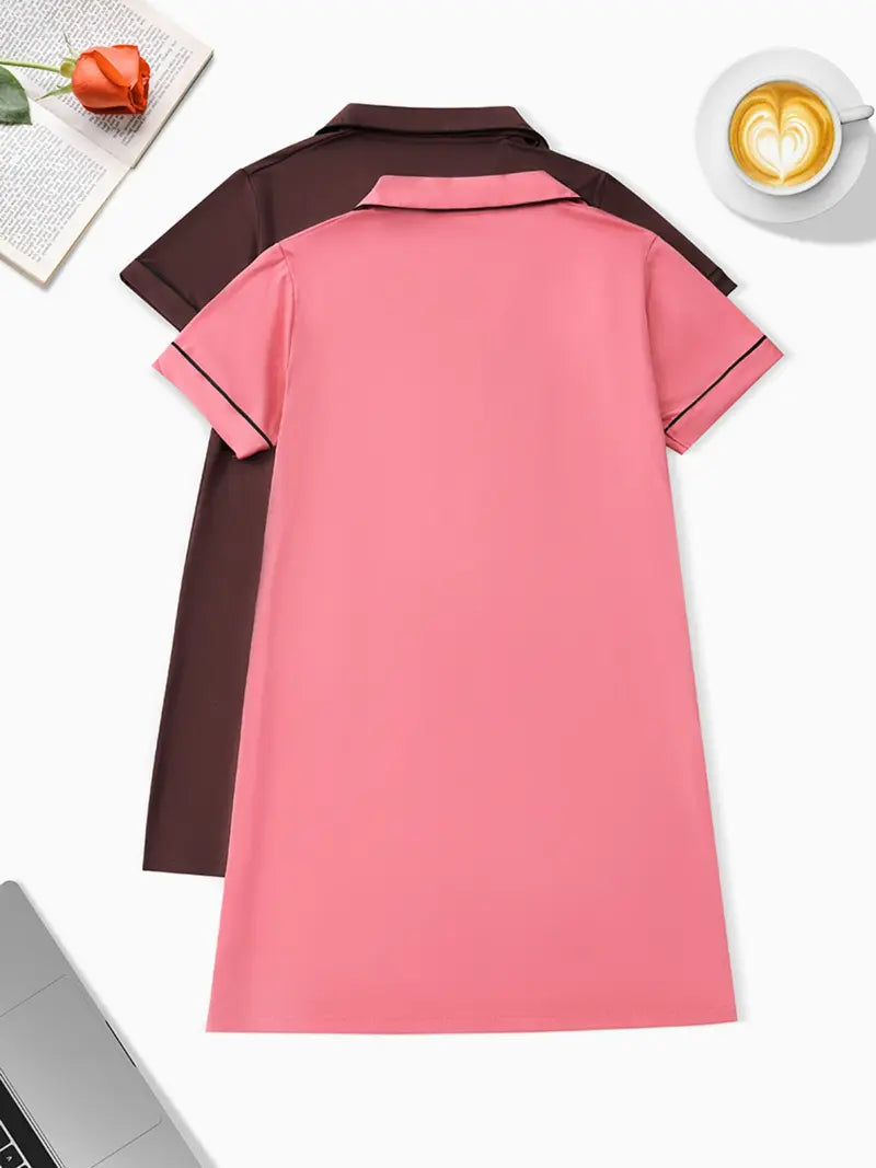 Women's Nightdress Set, Comfortable Casual Minimalist Fitted Aesthetic Homewear, Spring Summer Autumn Sleepwear Loungewear, Ladies Home Clothing, 2 Piece Outfit