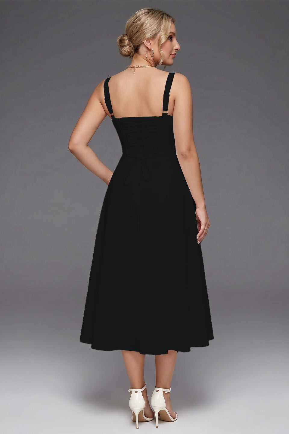 Curveins Plus Size Strap Corset Midi Dress