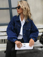 Women's distressed denim jacket