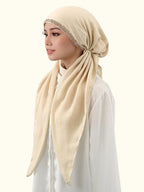 Women's Fashion Plain Bejeweled Stretchy Cap, Casual Versatile Simple Hijab, Breathable Sun Protection Sweat-Wicking Jersey Hijabs