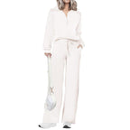 Women's Casual 2-Piece Sweatsuit Set - Half Zip Pullover Sweatshirt & Wide Leg Pants with Drawstring - Matching Tops & Sweatpants for Comfort