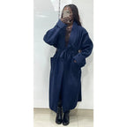 Wool trench coat with belt