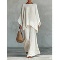 New women's set: loose-fitting shirt and wide-leg trousers