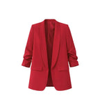 American-style pleated sleeve blazer | Women's clothing | Blazer | Pleated | Casual | Loose fit