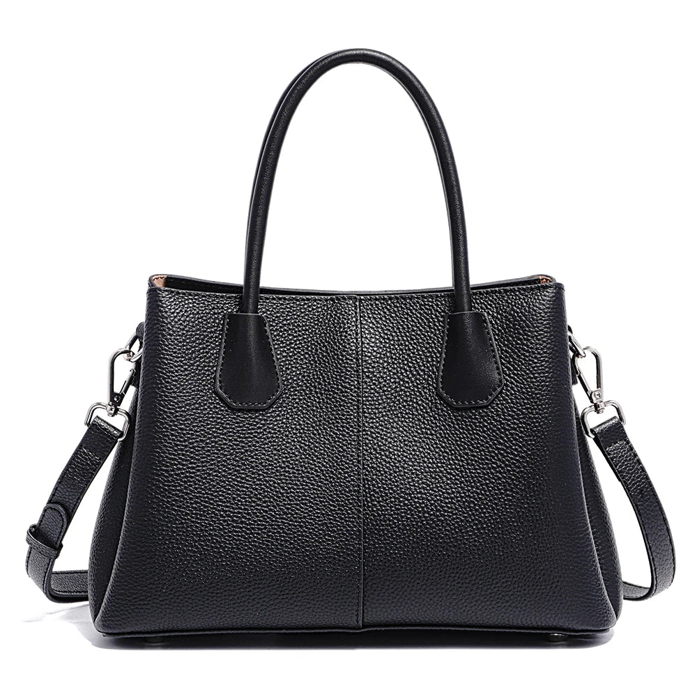 Women’s White Leather Top Handle Bag
