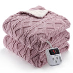 Heated Throw Blanket - Thick Tufted Sherpa Electric Blanket Throw with 10 Heating Levels and 10 Time Settings, ETL Certified Machine Washable Fast Heating Blanket Throw 50