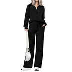 Women's Casual 2-Piece Sweatsuit Set - Half Zip Pullover Sweatshirt & Wide Leg Pants with Drawstring - Matching Tops & Sweatpants for Comfort