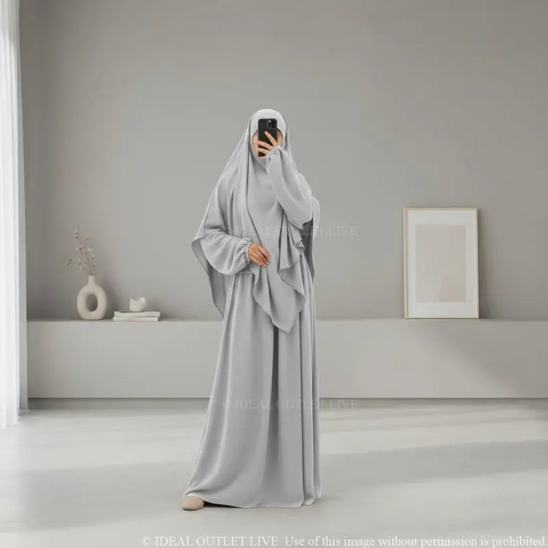 L'Ensemble de prière, Abaya Khimar 2 pièces en Tissu Jazz, Mastour et Pratique