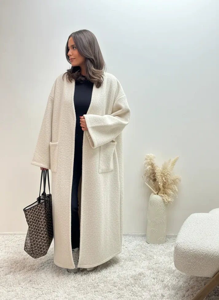 Oversized Coat Straight Fit with Two Pockets for Women