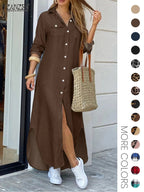 Women's Leopard Print Button Front Flap Pocket Shirt Fabric Dress, Casual Curved Hem Long Sleeve Collared Long Dress for Daily Wear, Ladies' Clothes for All Seasons, Womenswear