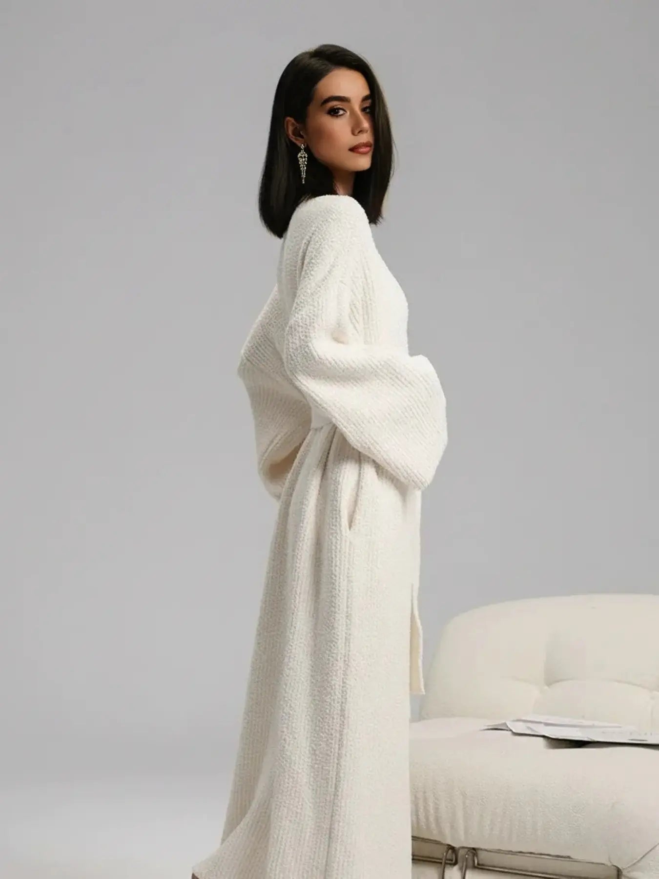 [COZY Soft Plush Feel]Women's Double-Sided Fleece Robe|Thickened Long Plush Loungewear|Warm Flannel Pajamas for Fall & Winter|Soft, Cozy, and Wearable Indoors & Outdoors