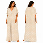Robe Longue Oversize Femme à Pois Coupe Fluide Chic Été