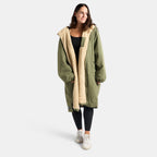 Drying Robe Waterproof Wind Resistant Changing Robe Soft Sherpa Fleece Lined Oversized Hooded Long Sleeve Coat Jacket for Kids Adults Men Women Surfing Beach Swimming Keep Dry