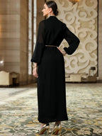 Women's Handmade Beaded Robe, Comfortable Fashion Long Dress, Elegant Evening Wear, Stylish Home Clothing