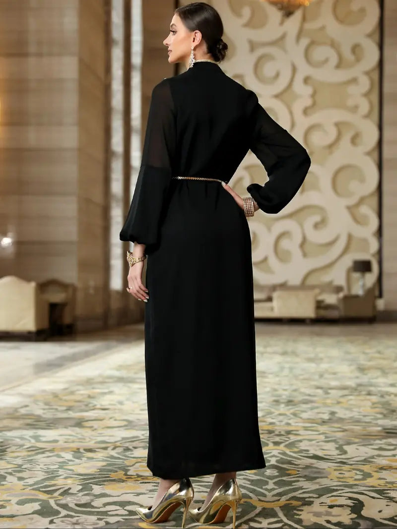 Women's Handmade Beaded Robe, Comfortable Fashion Long Dress, Elegant Evening Wear, Stylish Home Clothing