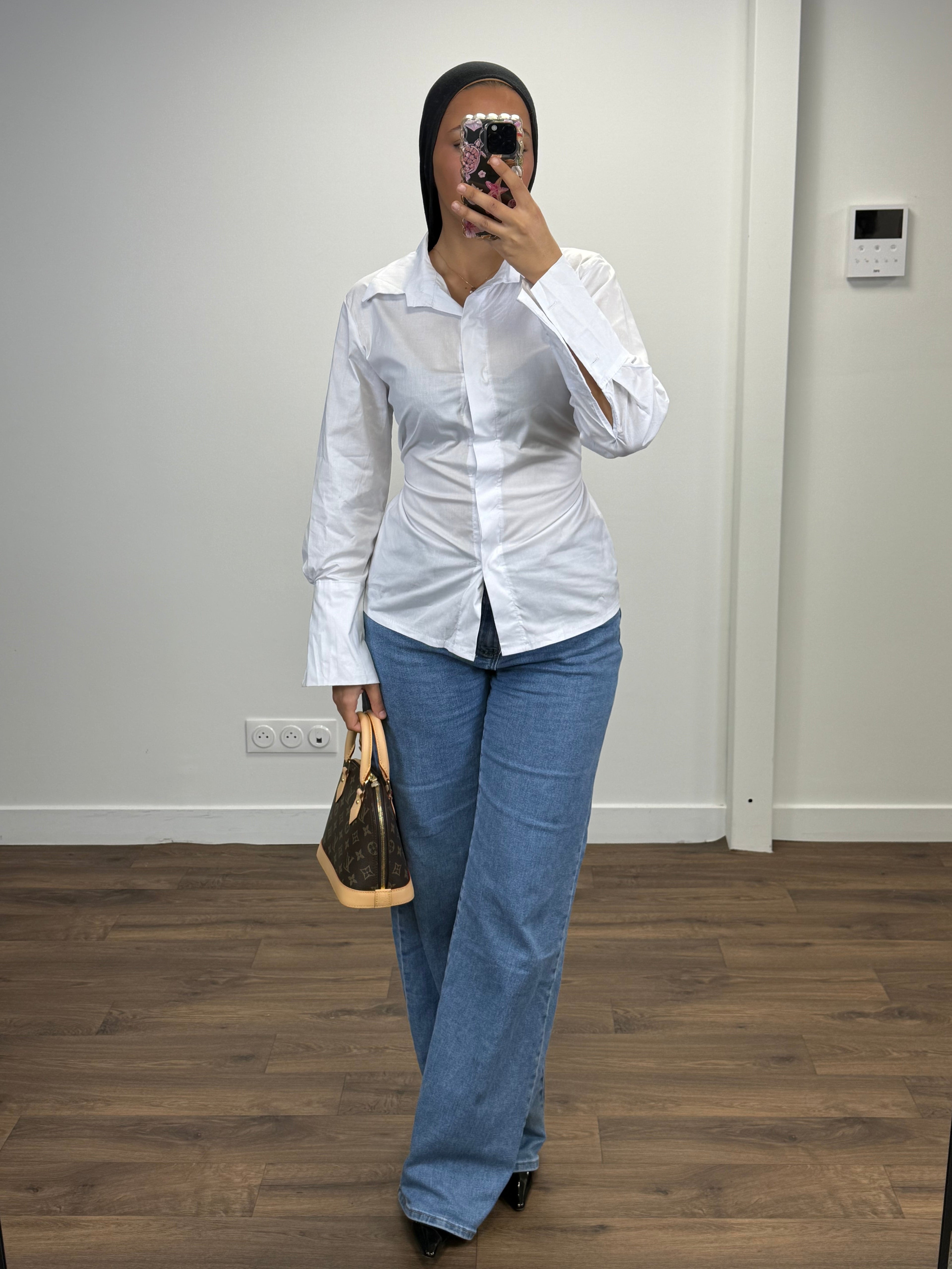 Chemise cintrée à la taille en coton