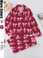 Women's Dr Pepper Pajama Set, Long Sleeve Soda Print Sleepwear, Cozy Soft Fabric Loungewear Gift for Fall and Winter