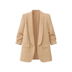 American-style pleated sleeve blazer | Women's clothing | Blazer | Pleated | Casual | Loose fit