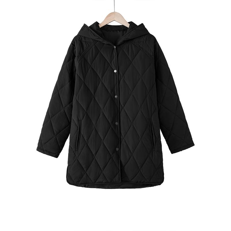 Puffer Jacket for Women,Lightweight Long Sleeve Button Hoodies Outerwear,Oversized Basic Casual Comfort Coats Tops,2025 Womenswear Fall Winter Outfits