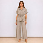 [2026] Capri, Completo Camicia Con Coulisse In Vita E Pantalone Coordinato