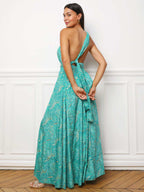 Robe longue multi-portés à imprimé cachemire